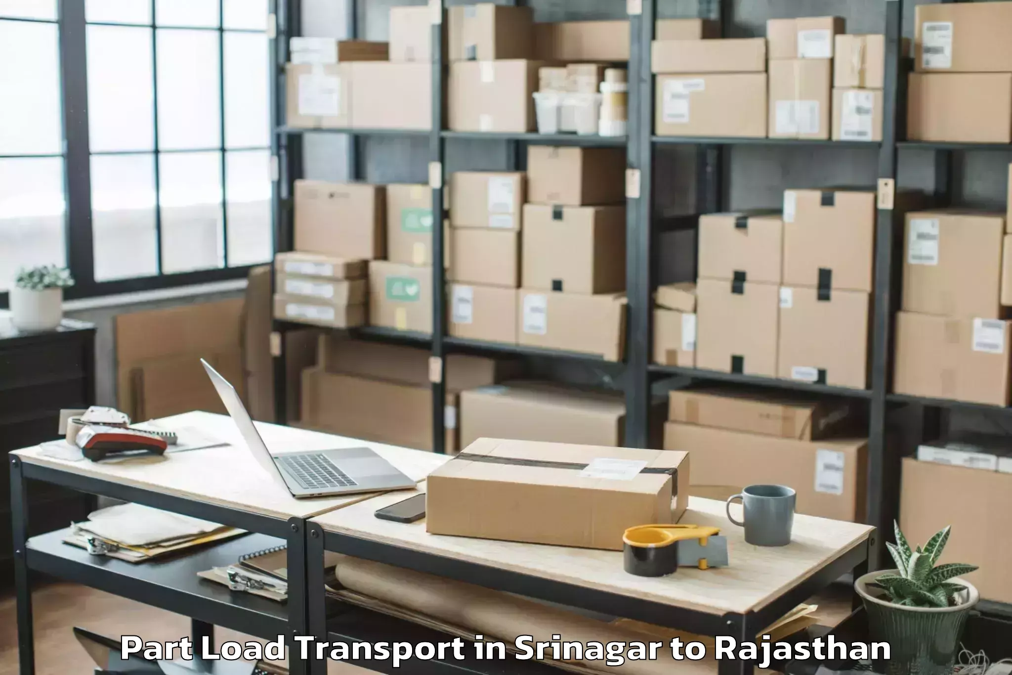 Affordable Srinagar to Raipur Pali Part Load Transport